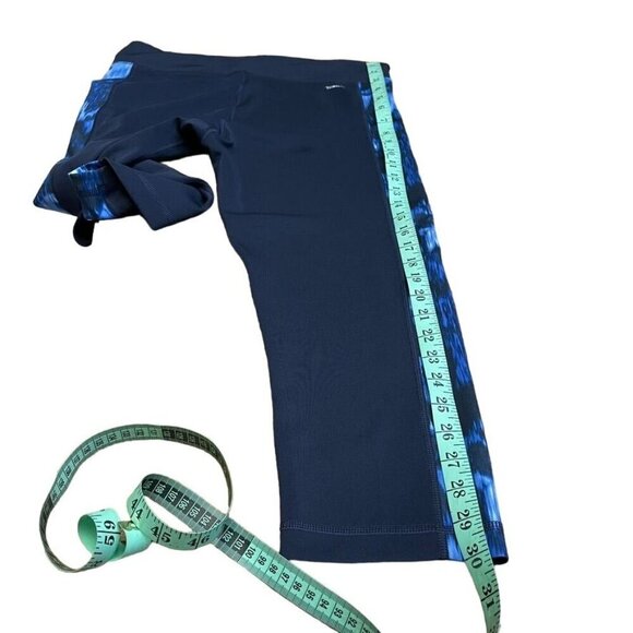 Adidas Climalite Women's Capris Tights Navy Blue & White Activewear L Large - Picture 10 of 11
